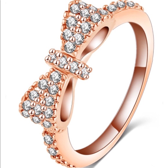 Rose Gold Pave Bow Ring - Picture 8 of 8